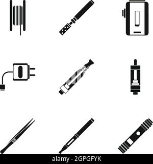 Smoking icons set, simple style Stock Vector