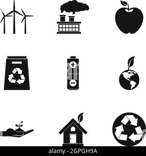 Environment icons set, simple style Stock Vector Image & Art - Alamy