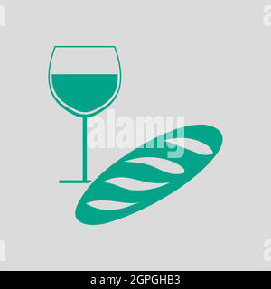 Easter Wine And Bread Icon Stock Vector
