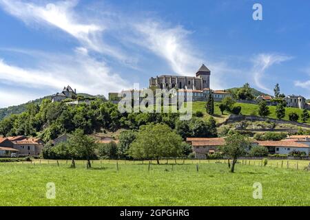 France, Haute Garonne, route of St Jacques de Compostelle, Saint-Bertrand-de-Comminges, Notre-Dame de Saint-Bertrand-de-Comminges cathedral Stock Photo