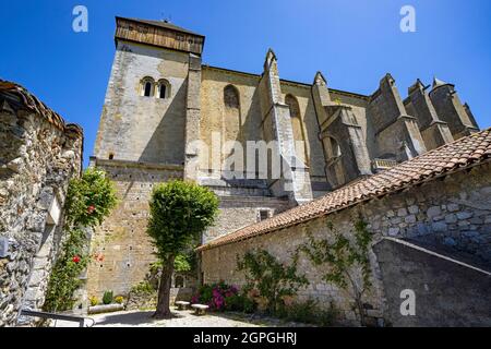 France, Haute Garonne, route of St Jacques de Compostelle, Saint-Bertrand-de-Comminges, Notre-Dame de Saint-Bertrand-de-Comminges cathedral Stock Photo