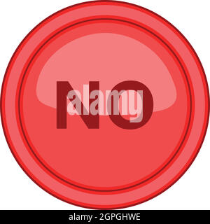 Yes red circle button icon, cartoon style Stock Vector