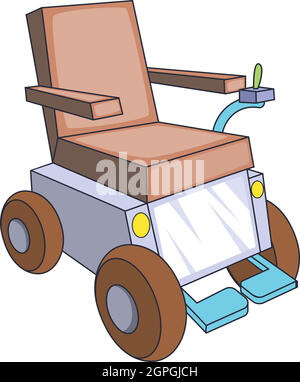 Self-propelled wheelchair icon, cartoon style Stock Vector