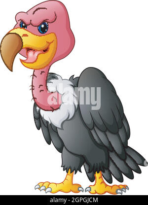 Vector illustration of Cute vulture cartoon Stock Vector