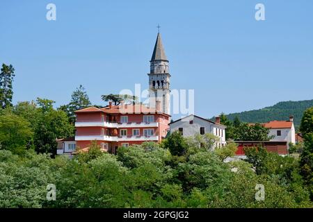 Croatia, Istria, Pazin, bell tower of Saint Nicholas church Stock Photo