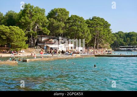 Croatia, Istria, Adriatic coast, Porec, the beach Stock Photo