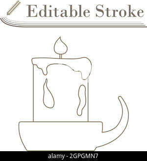 Candle In Candlestick Icon Stock Vector