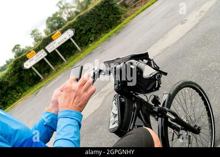 France, Calvados, Omaha Beach, from Port-en-Bessin Huppain to Bayeux,cycling Route Landing Beaches at Mont-Saint-Michel Stock Photo