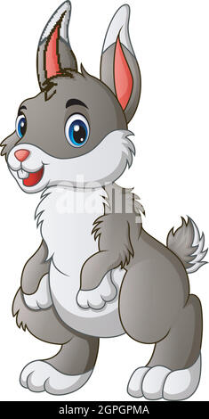 Vector illustration of Cute rabbit cartoon Stock Vector