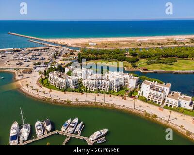 Portugal, Algarve, Vilamoura, the Marina (aerial view) Stock Photo