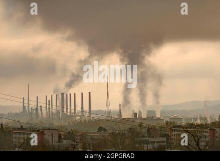 France, Rhone, Total refinery at Feyzin Stock Photo