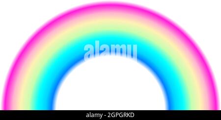 Rainbow arc shape, half circle, bright spectrum colors, colorful striped pattern. Vector illustration. Rainbow icon. Stock Vector