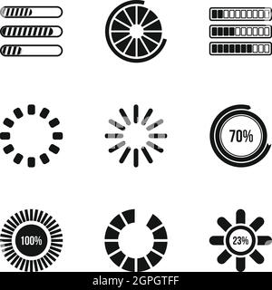 Sign download icons set, simple style Stock Vector