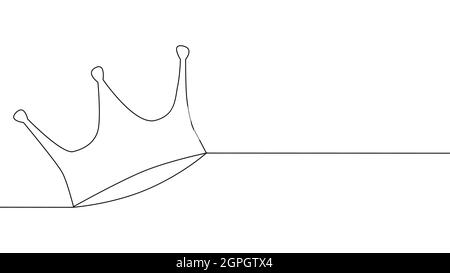 Continuous line drawing crown, symbol of royalty Stock Vector