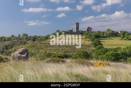 France, Lozere, the fortified village of La Garde-Guerin, labeled The Most Beautiful Villages of France Stock Photo