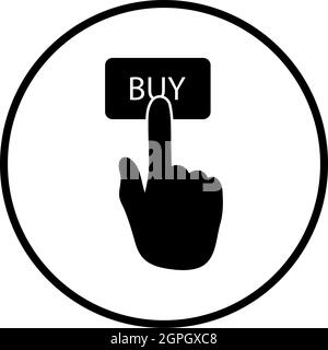 Finger Push The Buy Button Icon Stock Vector