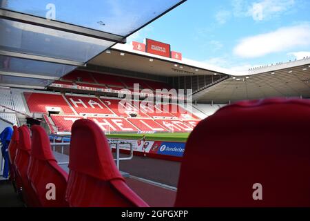 General view of inside the Sunderland Stadium of Light ahead of Sunderland AFC Ladies Women's Championship game against Lewes FC. Stock Photo
