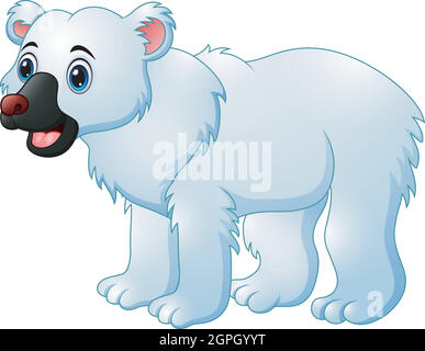 Vector illustration of Cartoon polar bear Stock Vector