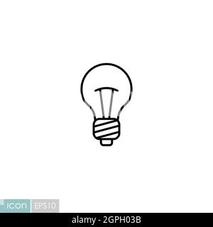 Light Bulb line icon vector. Idea sign, solution Stock Vector