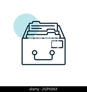 Filing Cabinet outline icon. Workspace sign Stock Vector
