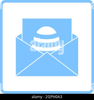 Envelop With Easter Egg Icon Stock Vector