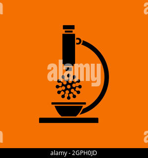 Research Coronavirus By Microscope Icon Stock Vector