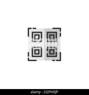 QR code. Web and shopping payment technology. Filled color icon. Commerce vector illustration Stock Vector