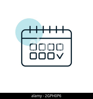 Calendar outline icon. Workspace sign Stock Vector