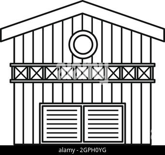 Barn for animals icon, outline style Stock Vector