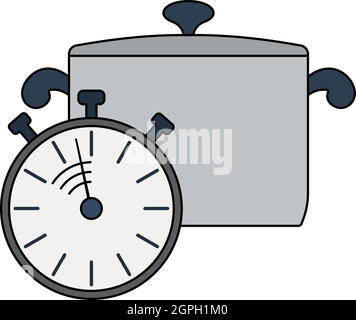 Pan With Stopwatch Icon Stock Vector