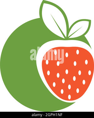 strawberry icon logo vector illustration Stock Vector
