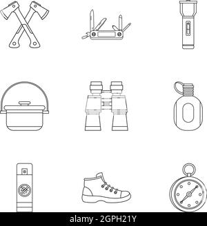 Camp knife icon. Outline illustration of camp knife vector icon for web ...