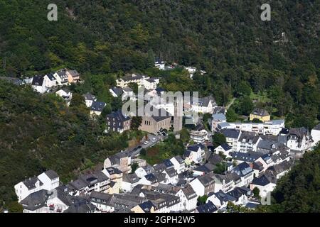 view across spa village Bad Bertrich in the Eifel Stock Photo