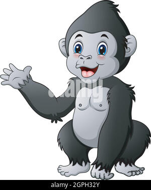 Cute baby gorilla Stock Vector