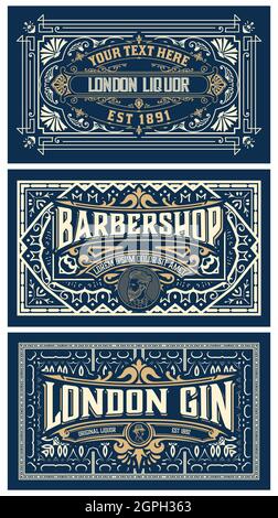 Set of 3 vintage labels for packing Stock Vector