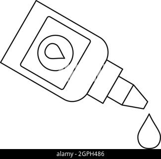 Eye drops bottle icon, outline style Stock Vector