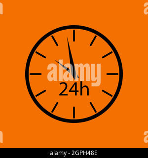 24 Hours Clock Icon Stock Vector