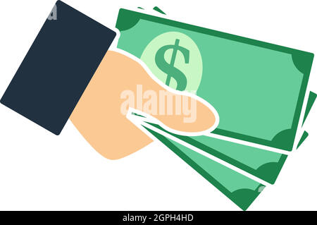 Hand Holding Money Icon Stock Vector