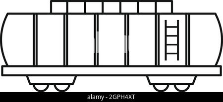 Oil railway tank icon, outline style Stock Vector