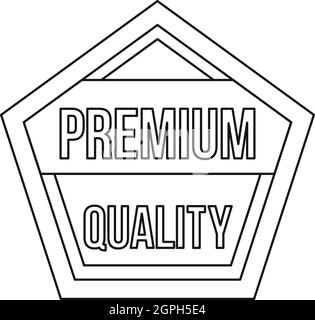 Premium quality pentagon label icon, outline style Stock Vector