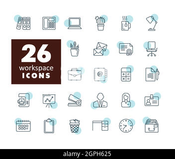 Workspace outline icon. Workspace sign Stock Vector