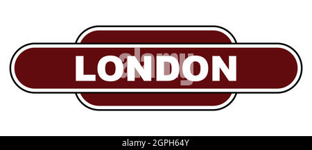 Old Fashioned London Station Name Sign Stock Vector
