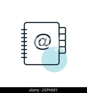 Address Book outline icon. Workspace sign Stock Vector