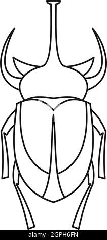 European rhinoceros beetle icon, outline style Stock Vector