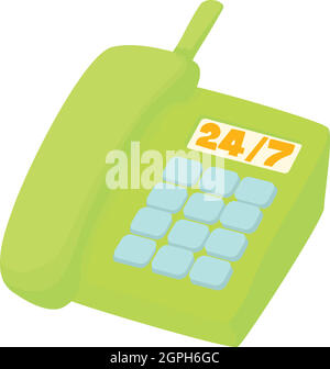 24h support icon, cartoon style Stock Vector