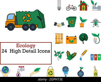 Ecology Icon Set Stock Vector