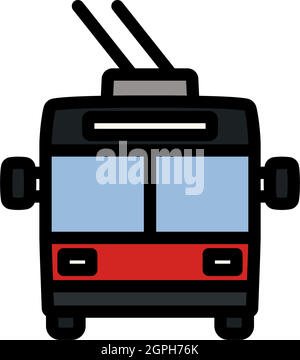 Trolleybus Icon Stock Vector