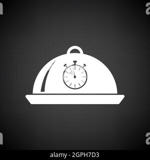 Cloche With Stopwatch Icon Stock Vector