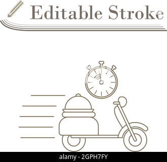 Restaurant Scooter Delivery Icon Stock Vector