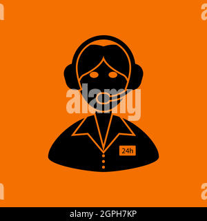 24 Hour Operator Icon Stock Vector